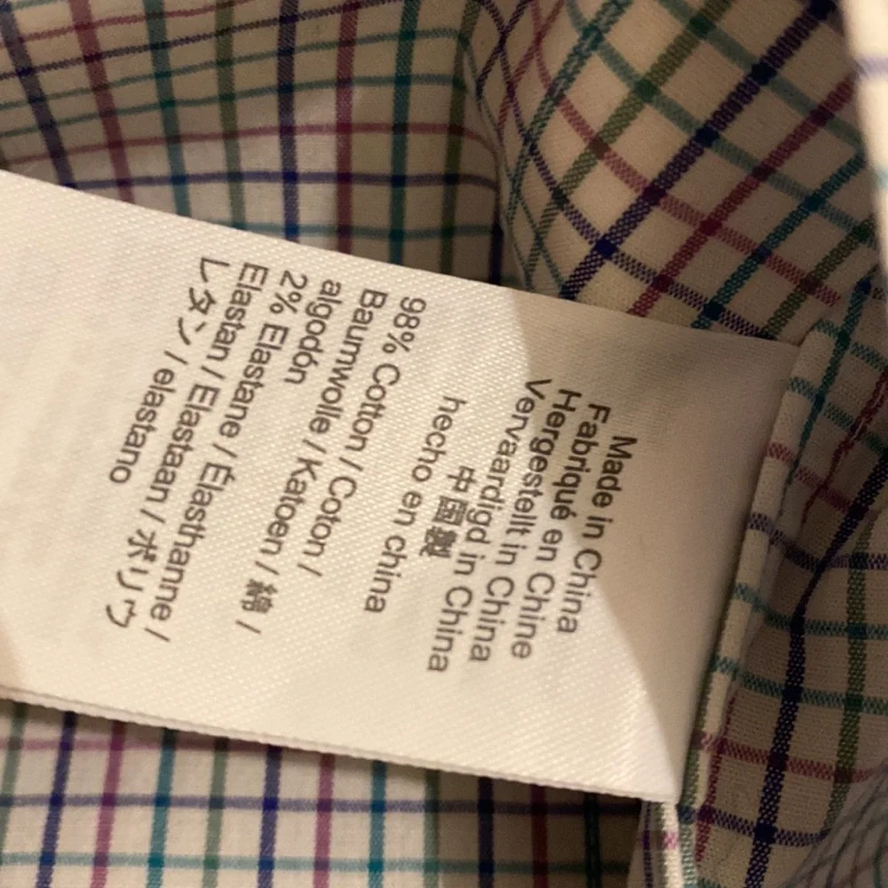 J. Crew THOMSON Blue and White Checkered Button Down Shirt. Size S